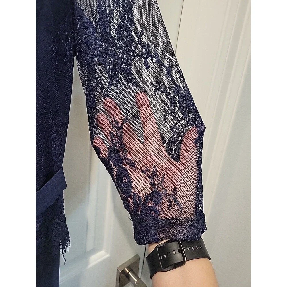 Rosewe Maxi Lace wide legged Navy Jumpsuit Size Sm No MFG Tag Wedding Special Oc
